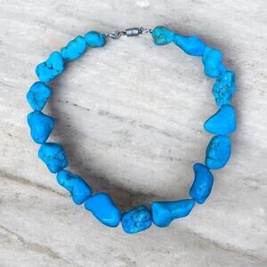 Genuine Arizona Turquoise Nugget Necklace - Vintage 18 Inches